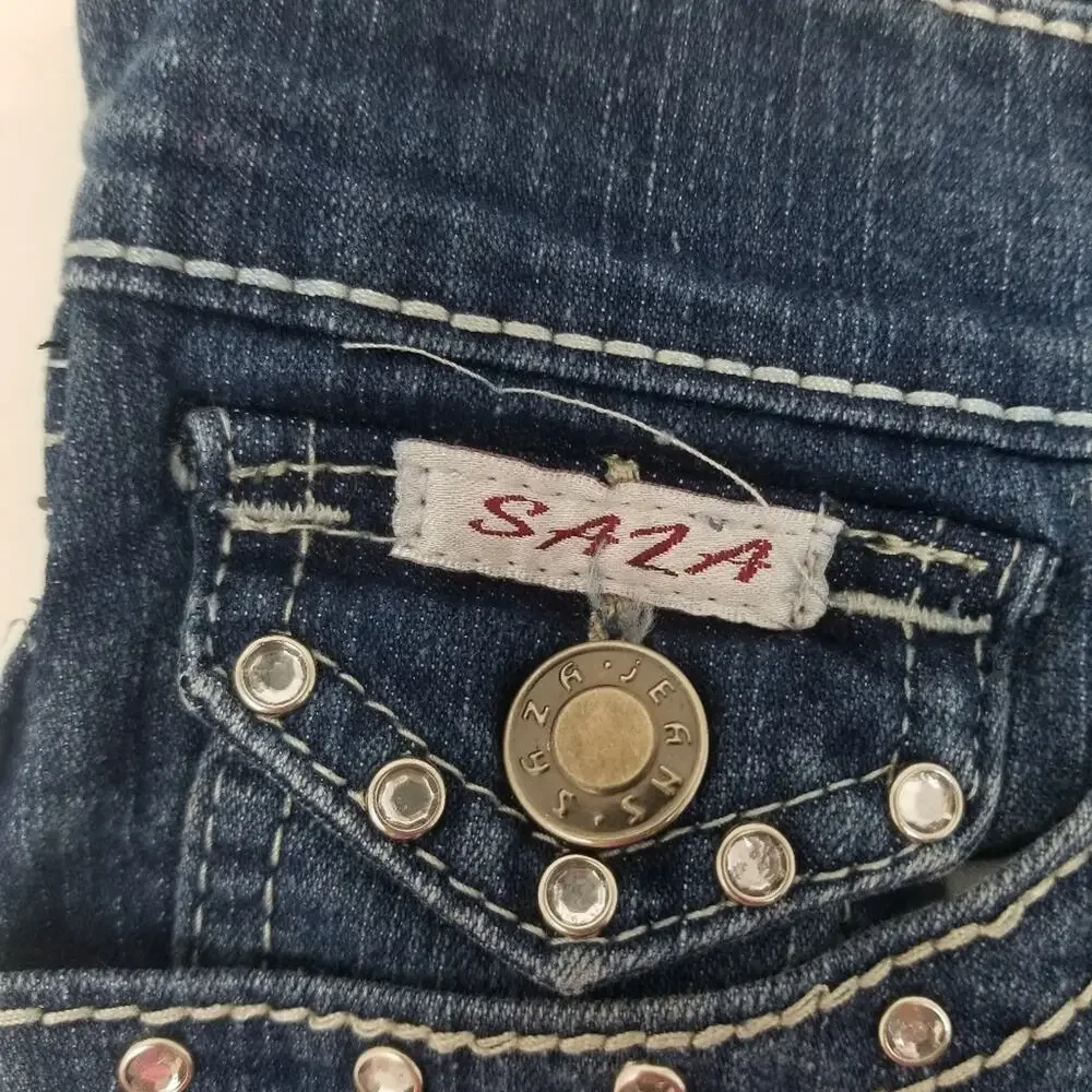 Saza Denim Shorts Short Shorts Low Rise Cutoffs ‎ Hipster Juniors Size 3
